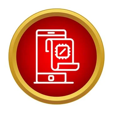 Smartphone processing microchip technology and mobile electronics icon Stockillustratie