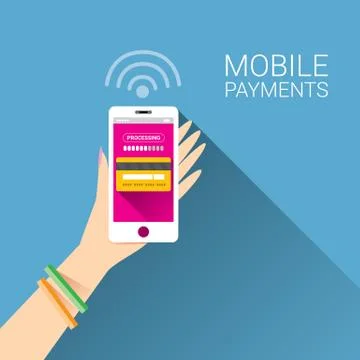 Smartphone processing of mobile payments 스톡 일러스트