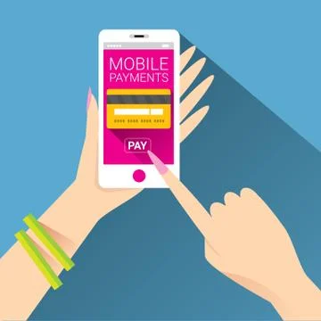 Smartphone processing of mobile payments Stock Illustration