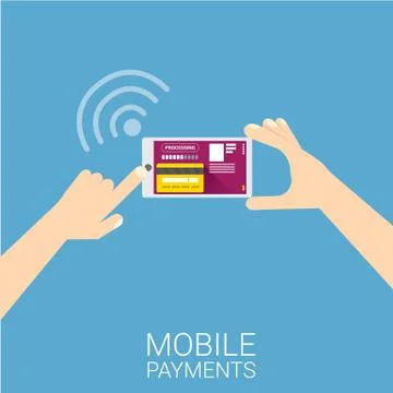 Smartphone processing of mobile payments 스톡 일러스트