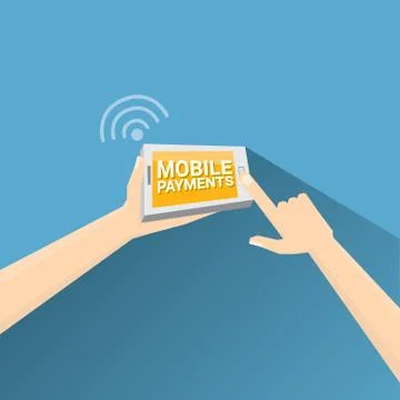 Smartphone processing of mobile payments Stock Illustration