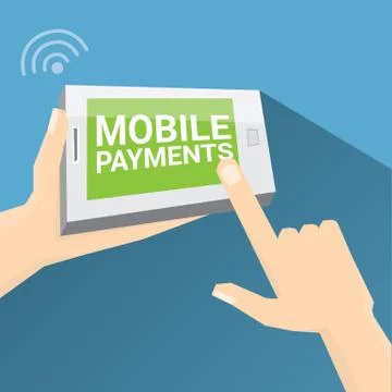 Smartphone processing of mobile payments Illustrazione stock