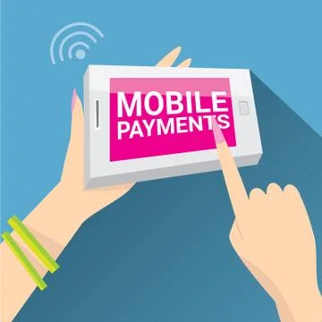 Smartphone processing of mobile payments Stock Illustration