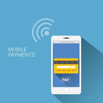 Smartphone processing of mobile payments Stock Illustration