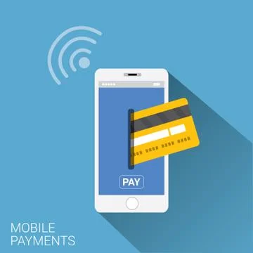 Smartphone processing of mobile payments Stock Illustration