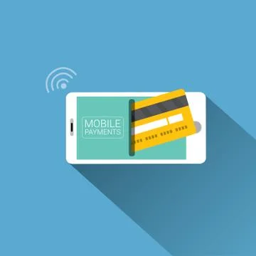 Smartphone processing of mobile payments Stock Illustration