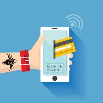 Smartphone processing of mobile payments 스톡 일러스트