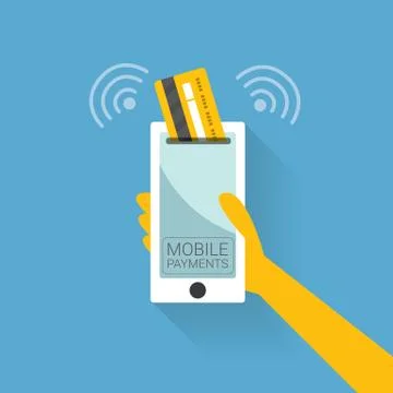 Smartphone processing of mobile payments Stock Illustration