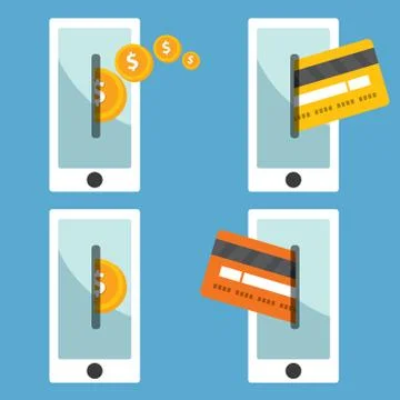 Smartphone processing of mobile payments Stock Illustration