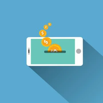 Smartphone processing of mobile payments Stock Illustration