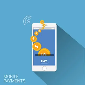 Smartphone processing of mobile payments 스톡 일러스트