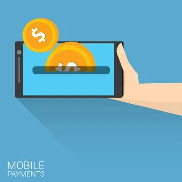Smartphone processing of mobile payments Stock Illustration