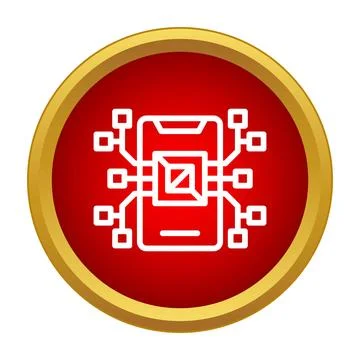 Smartphone processing unit connecting to internal components Stock Illustration