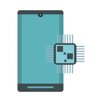 Smartphone with processor devices technology Stock Illustration