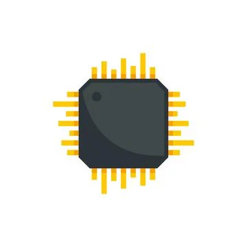 Smartphone processor icon flat isolated 库存插图
