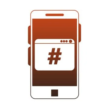 Smartphone programming code symbol red lines Stock Illustration