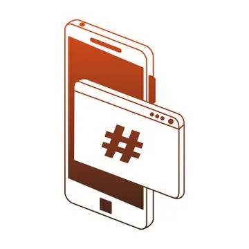 Smartphone programming code symbol red lines Stock Illustration