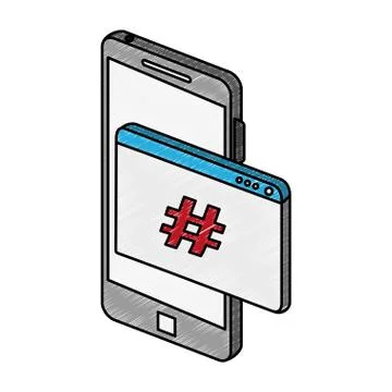 Smartphone programming code symbol scribble 스톡 일러스트