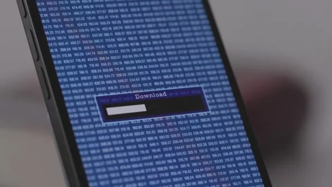 Smartphone progress bar downloading data, software or information. Video stock 339091496