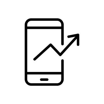 Smartphone progress icon vector outline illustration 스톡 일러스트