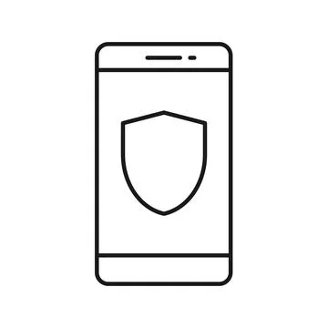 Smartphone protection icon flat design vector Stock Illustration