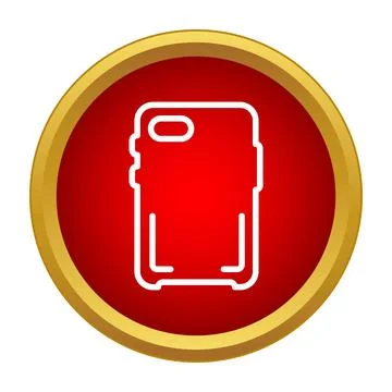 Smartphone protective case icon on red background Stock Illustration