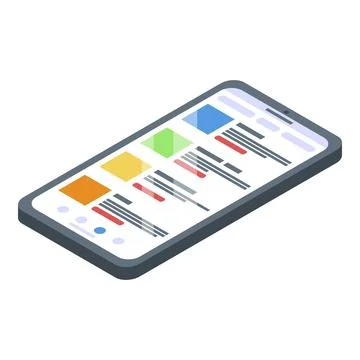 Smartphone purchasing icon, isometric style Stock Illustration