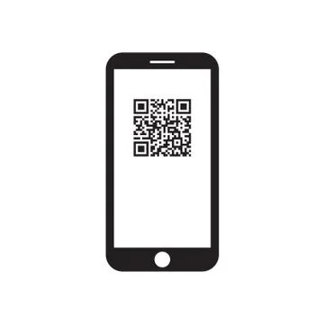Smartphone with qr code icon on the screen Illustrazione stock