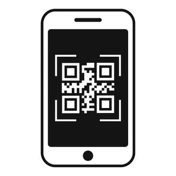 Smartphone qr code icon, simple style 스톡 일러스트