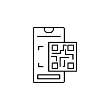 Smartphone Qr code icon. Simple line, outline vector of phone application icons Stock-Illustration