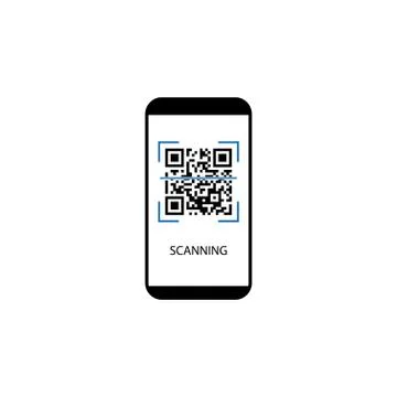 Smartphone, QR code icon. Vector illustration, flat design. Stock-Illustration