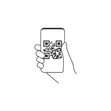 Smartphone, QR code icon. Vector illustration, flat design. 스톡 일러스트