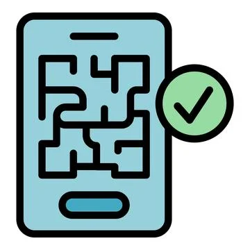 Smartphone qr code icon vector flat 스톡 일러스트