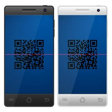 Smartphone QR code Illustrazione stock