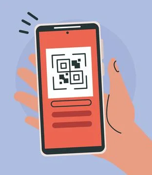 Smartphone with qr code Stock Illustration
