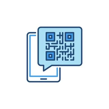 Smartphone with QR Code Message vector colored icon Stock Illustration