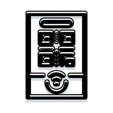Smartphone with qr code for mobile payments and scanning Stockillustratie