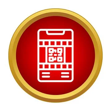 Smartphone with qr code for mobile scanning icon Illustrazione stock