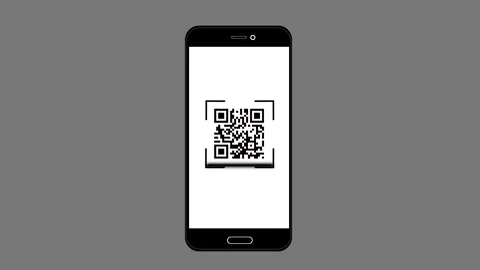 Smartphone QR code scanning animation for online payment Stock Footage 298928943