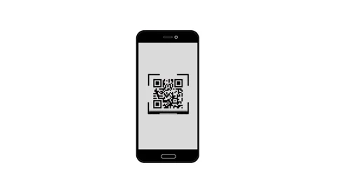Smartphone QR code scanning animation for online payment Stock Footage 298928952
