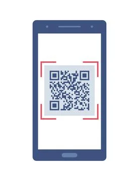 Smartphone with a QR code on the screen. QR code scanning or capture mobile p 库存照片