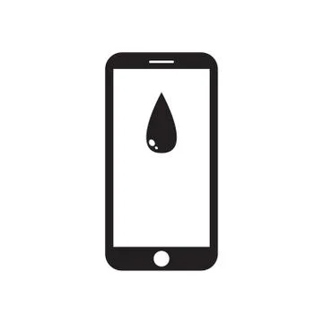 Smartphone with raindrop on the screen Stock Illustration