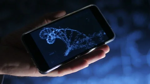 Smartphone reads the genome Stockbeeldmateriaal 59937121