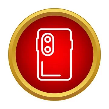 Smartphone rear camera icon inside red circle Illustrazione stock