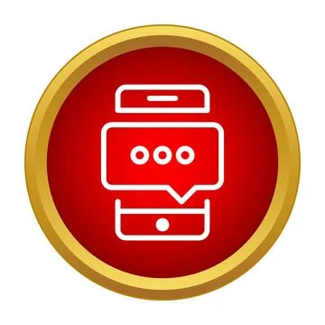 Smartphone receiving chat message notification bubble icon Stock Illustration