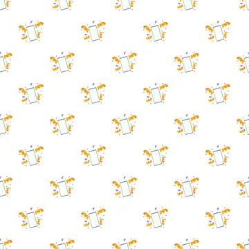 Smartphone receiving confetti in a celebration pattern 库存插图