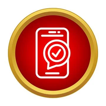 Smartphone receiving confirmed message notification icon concept Stock Illustration