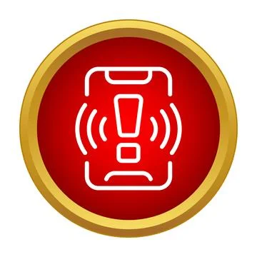 Smartphone receiving emergency alert notification icon イラスト素材