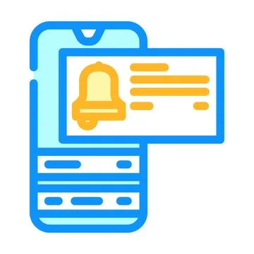 Smartphone receiving important notification message alert concept Stock Illustration