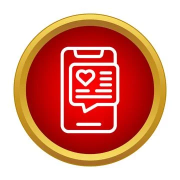 Smartphone receiving love message notification from dating app Stock Illustration